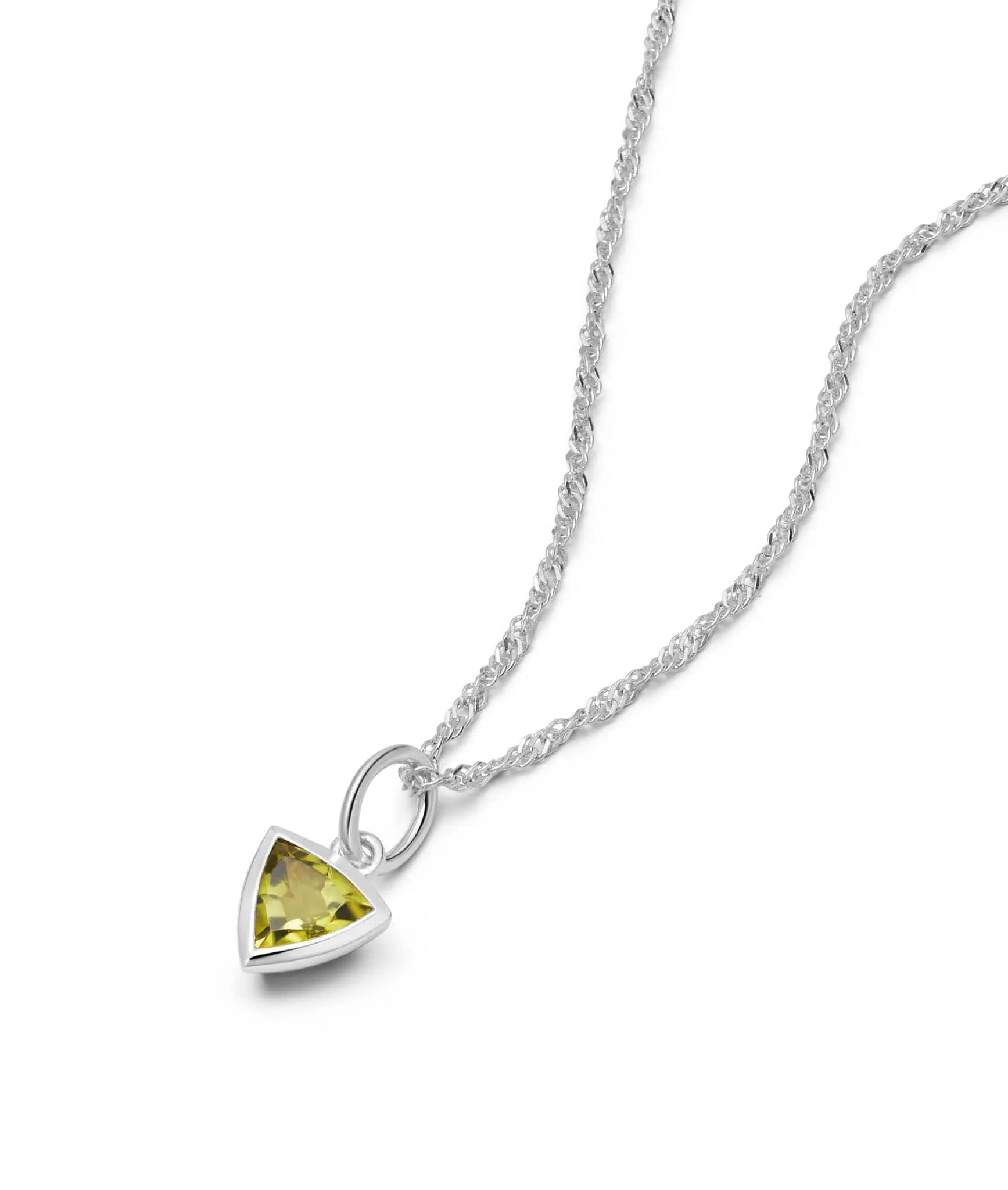 Birthstone Charm Necklace Sterling Silver