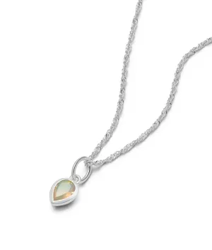 Birthstone Charm Necklace Sterling Silver