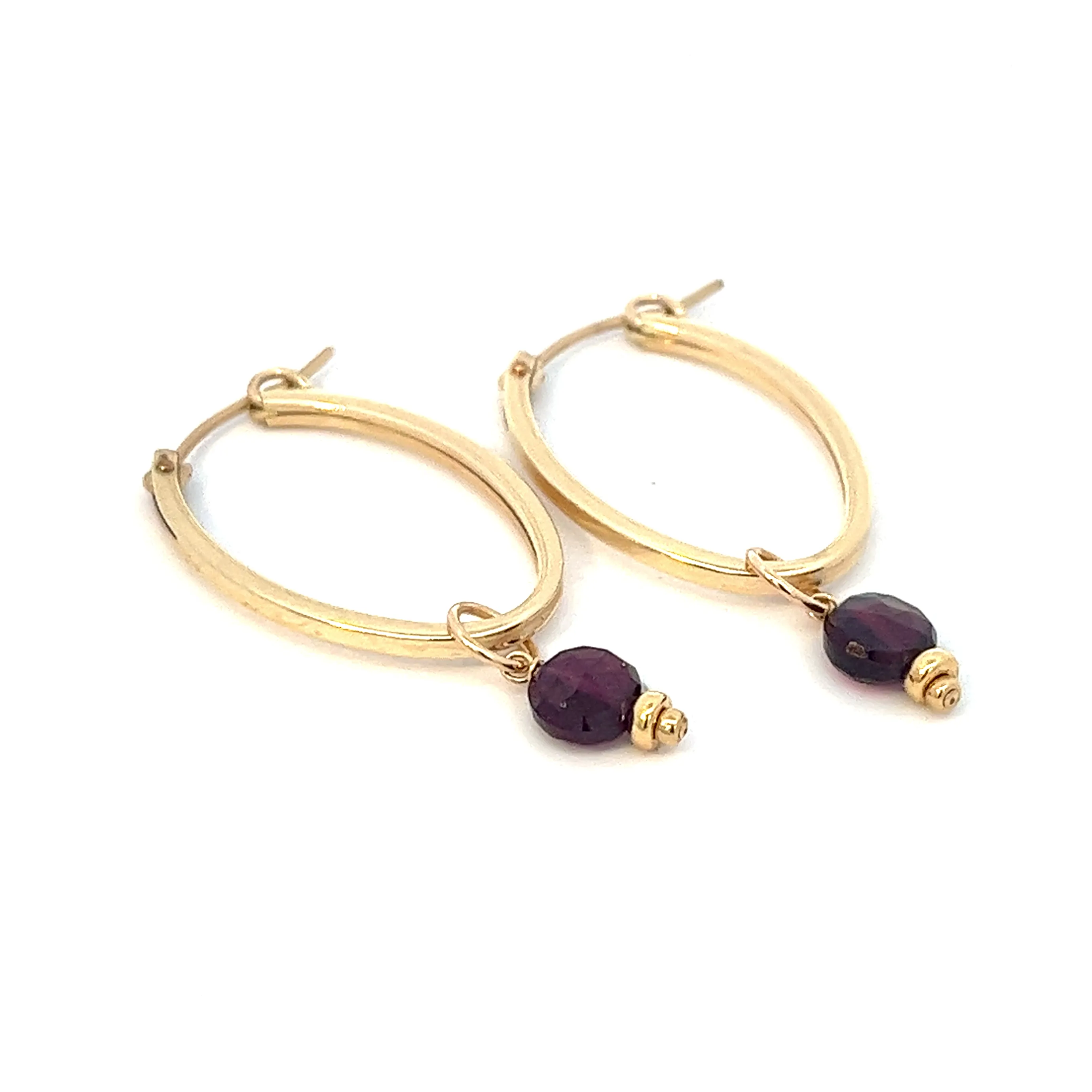 birthstone coin oval hoops