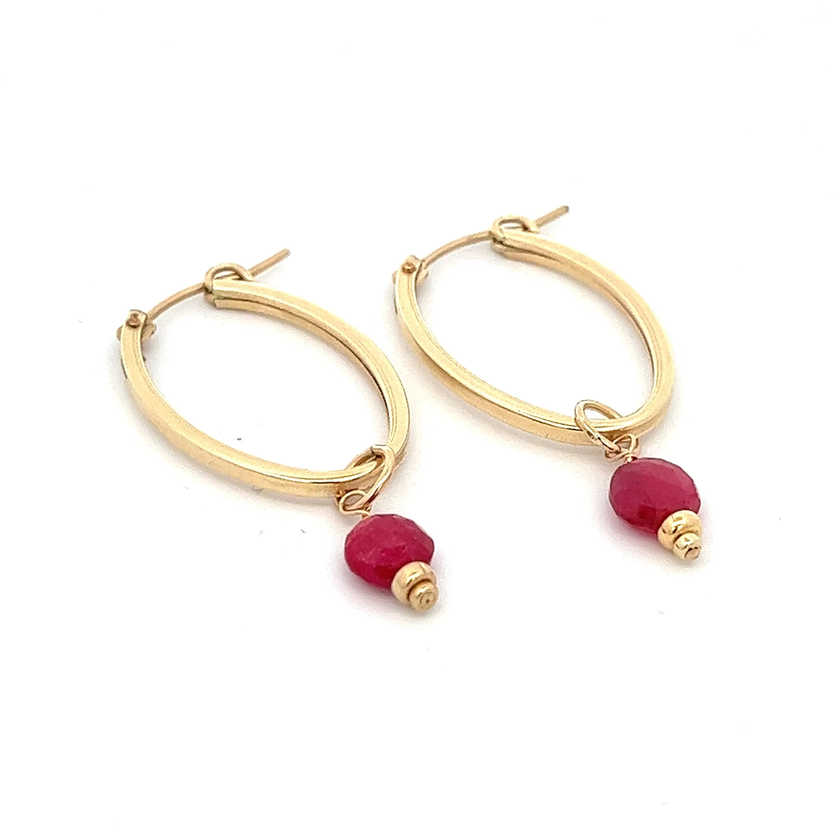 birthstone coin oval hoops