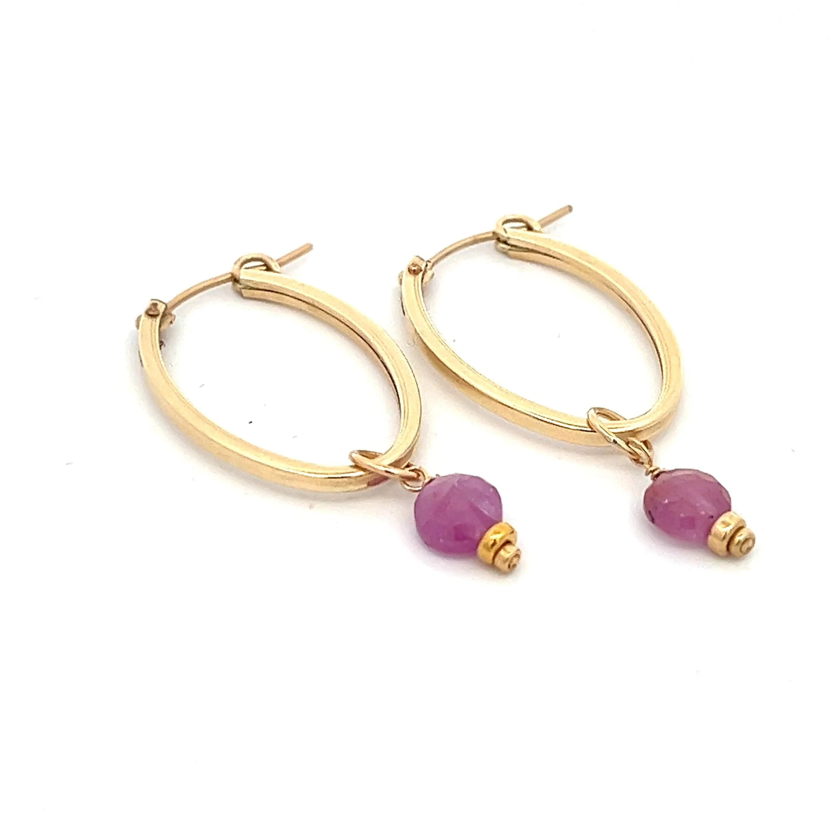 birthstone coin oval hoops