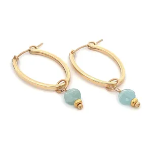 birthstone coin oval hoops
