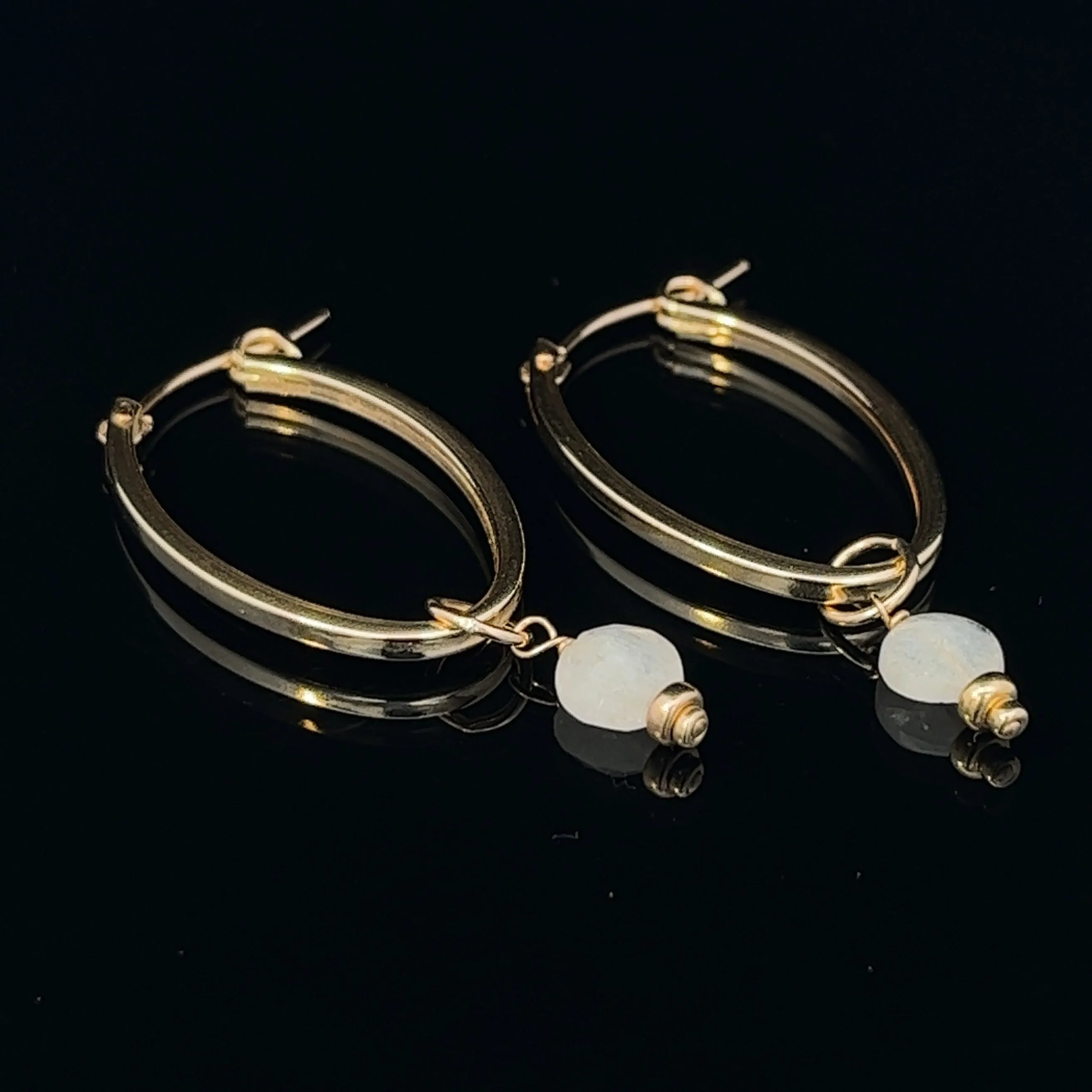 birthstone coin oval hoops