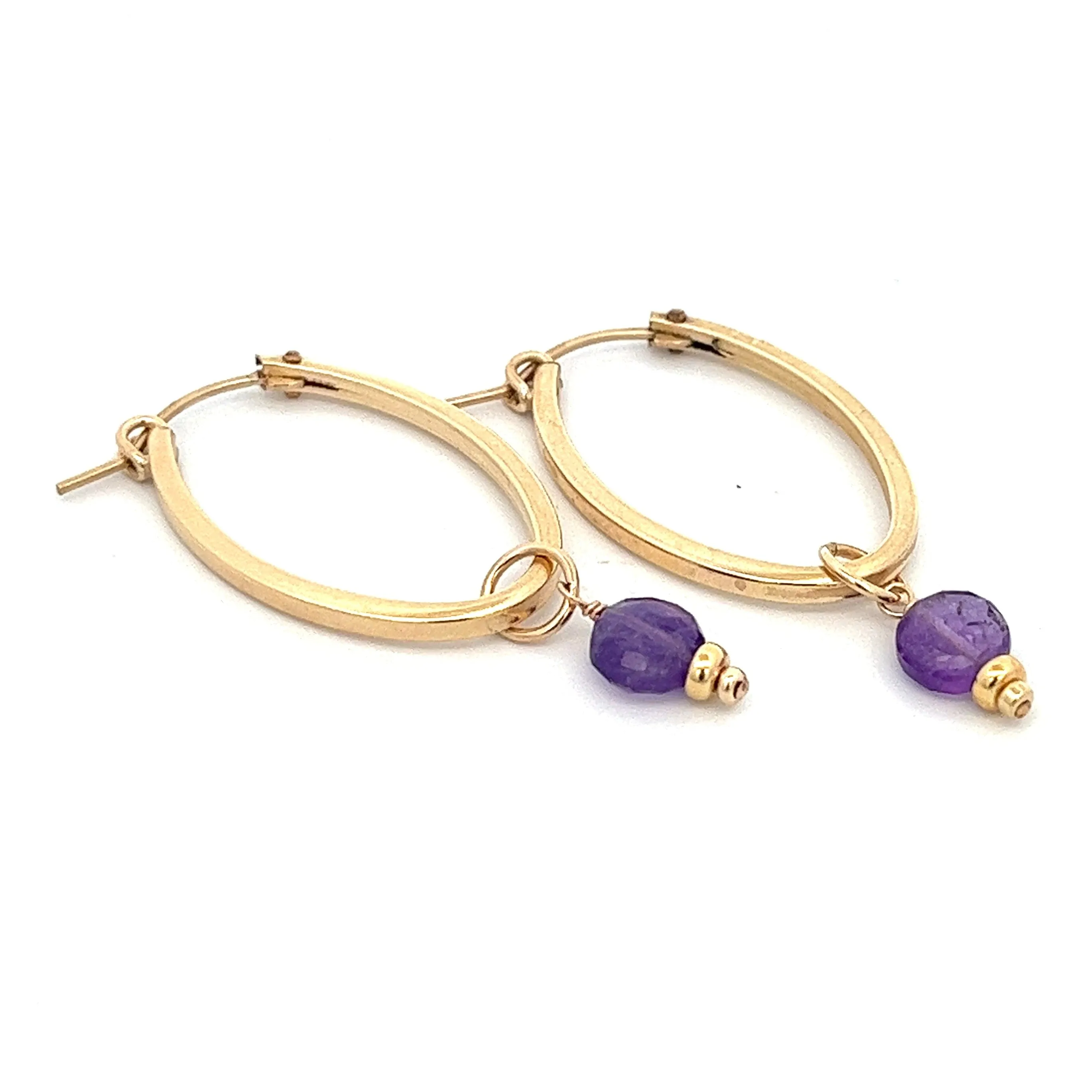 birthstone coin oval hoops
