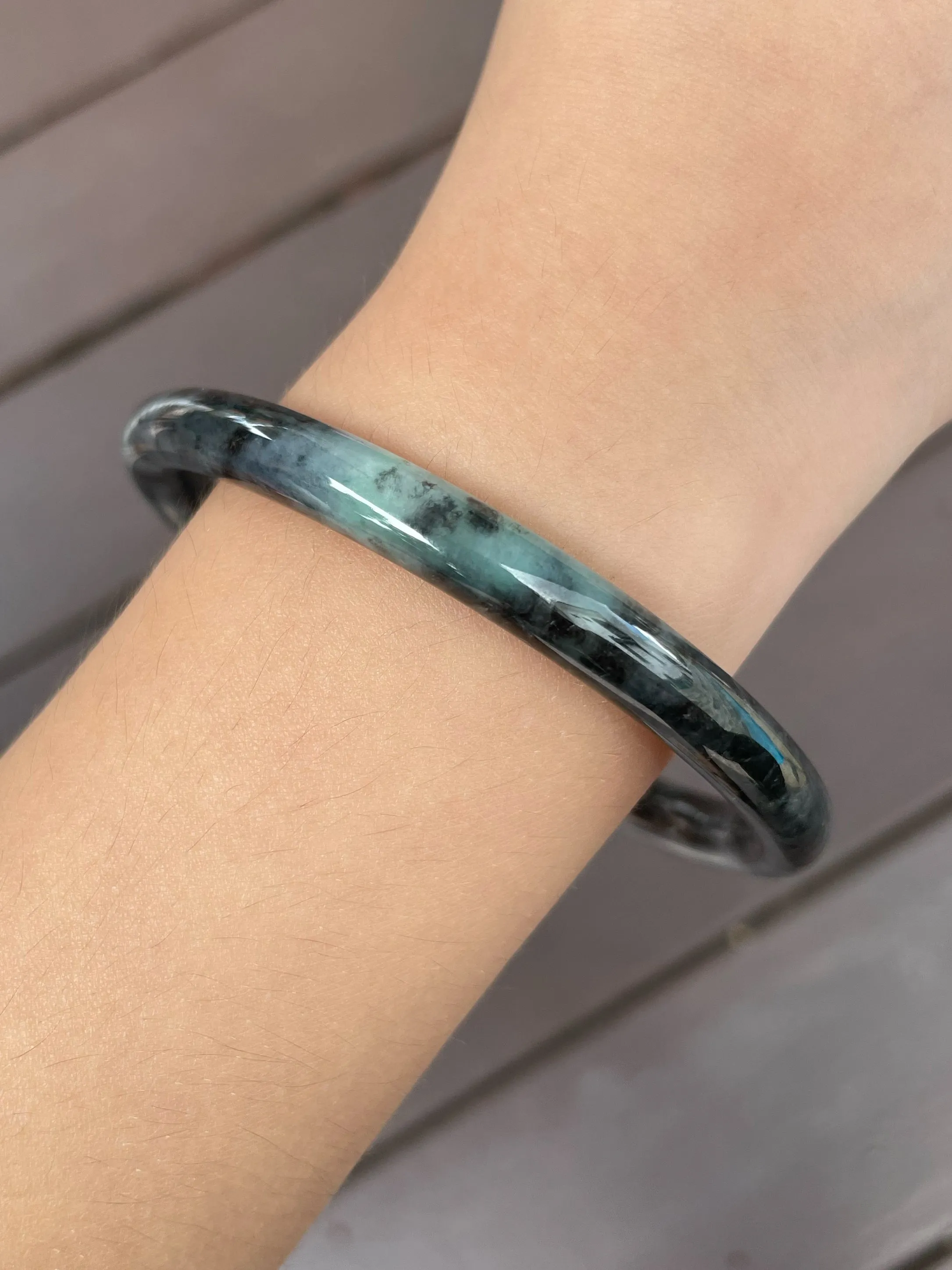 Black Jade Bangle | 58mm (NJBA085)
