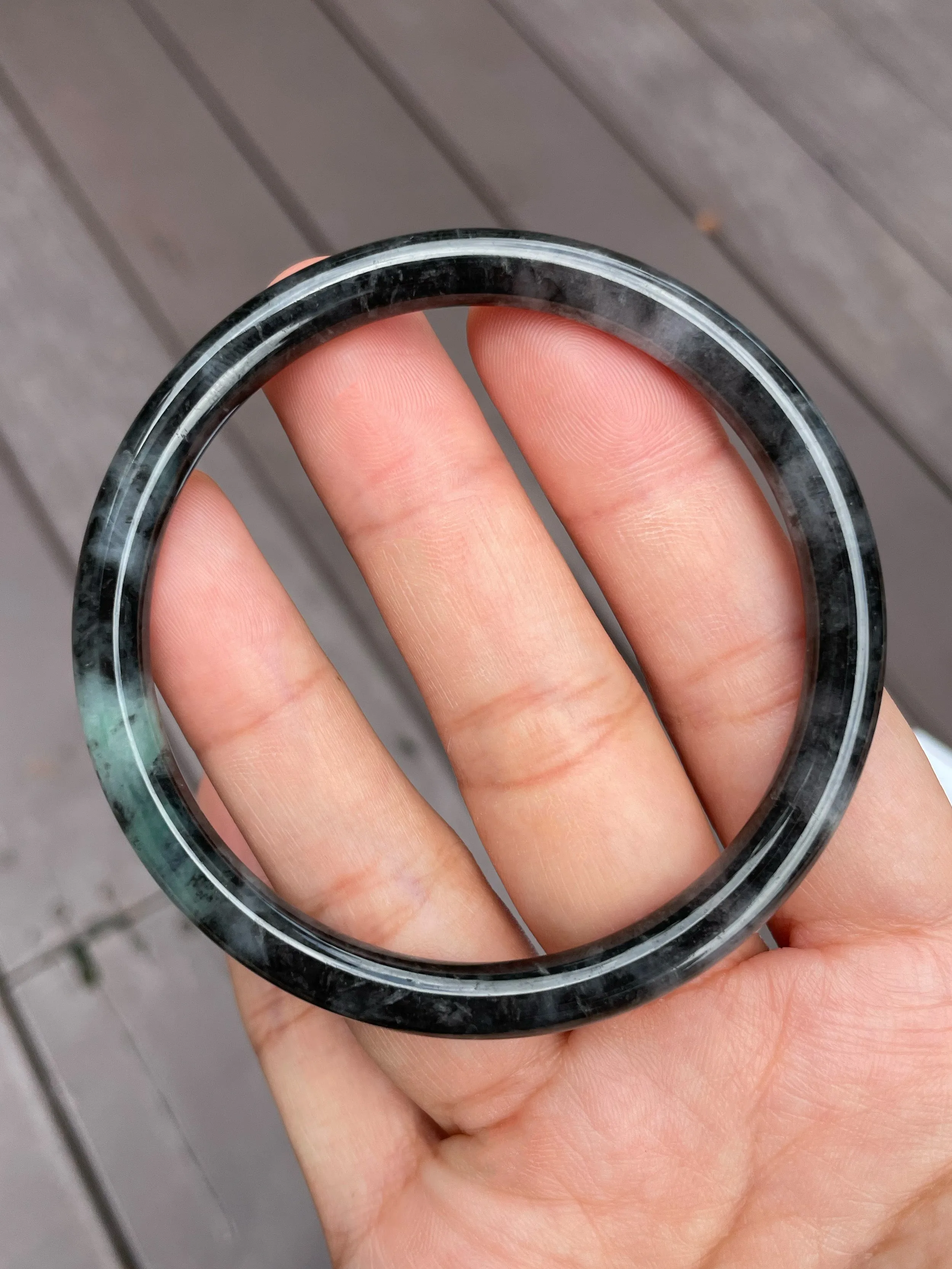 Black Jade Bangle | 58mm (NJBA085)