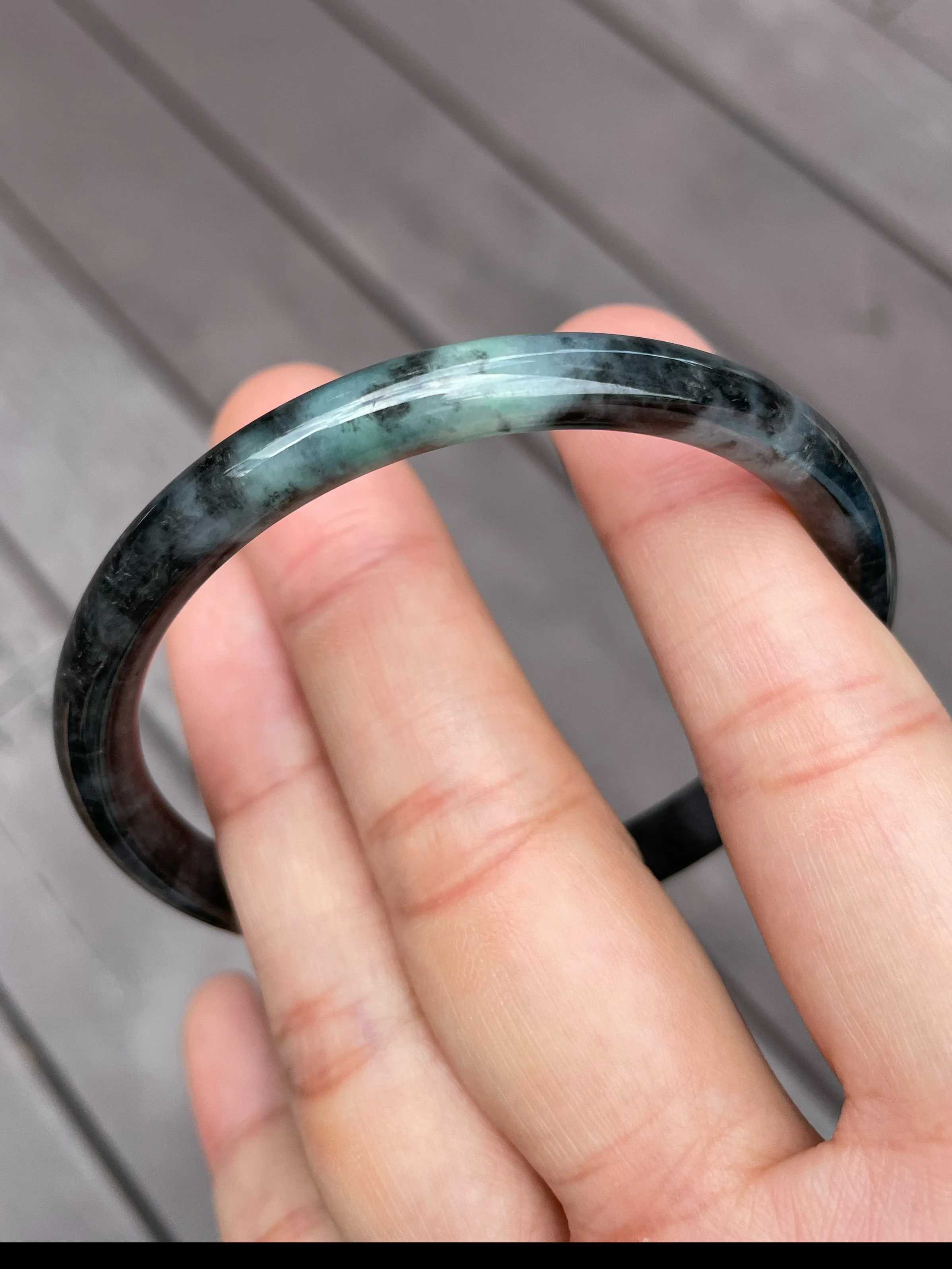 Black Jade Bangle | 58mm (NJBA085)