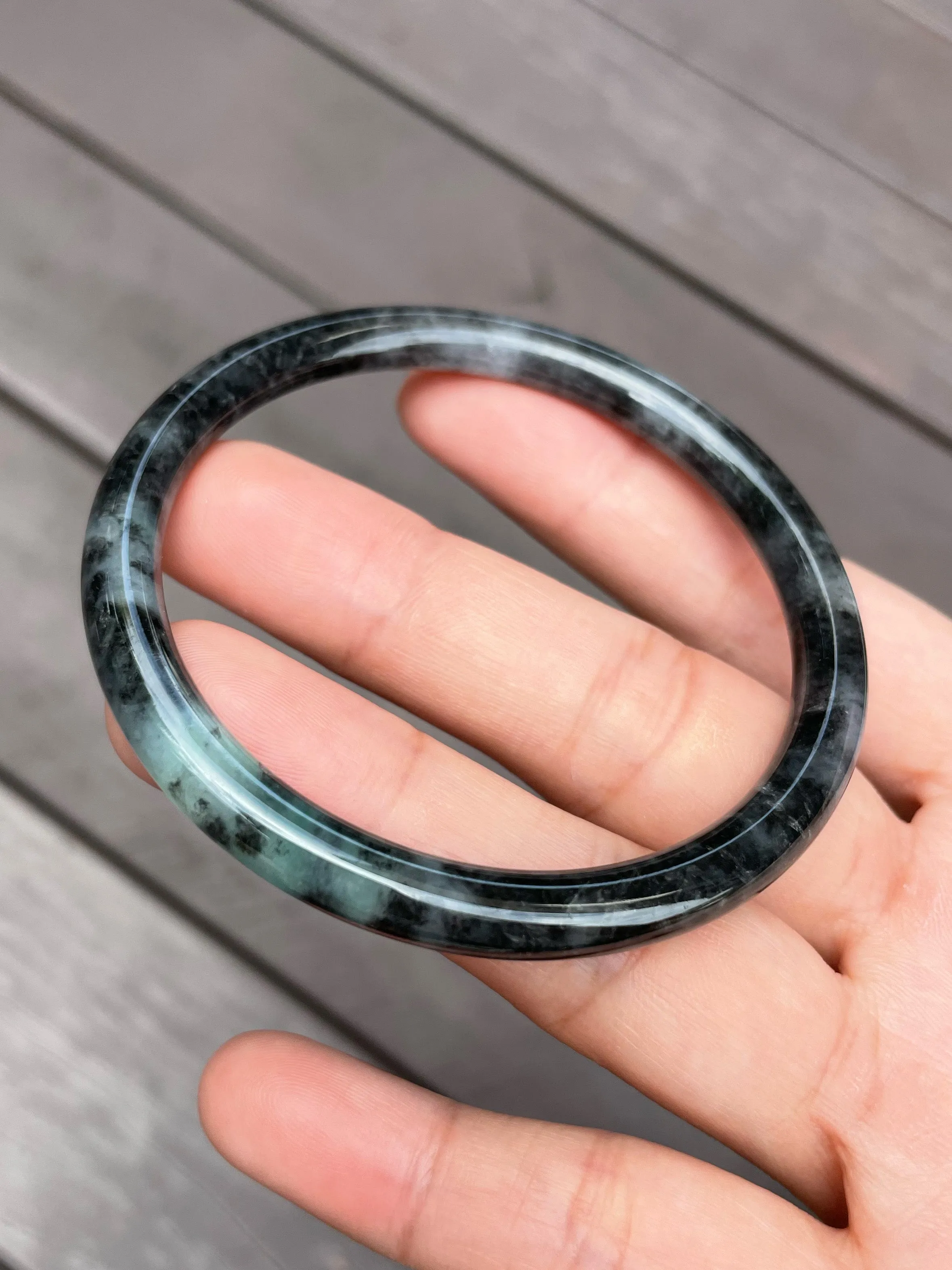 Black Jade Bangle | 58mm (NJBA085)