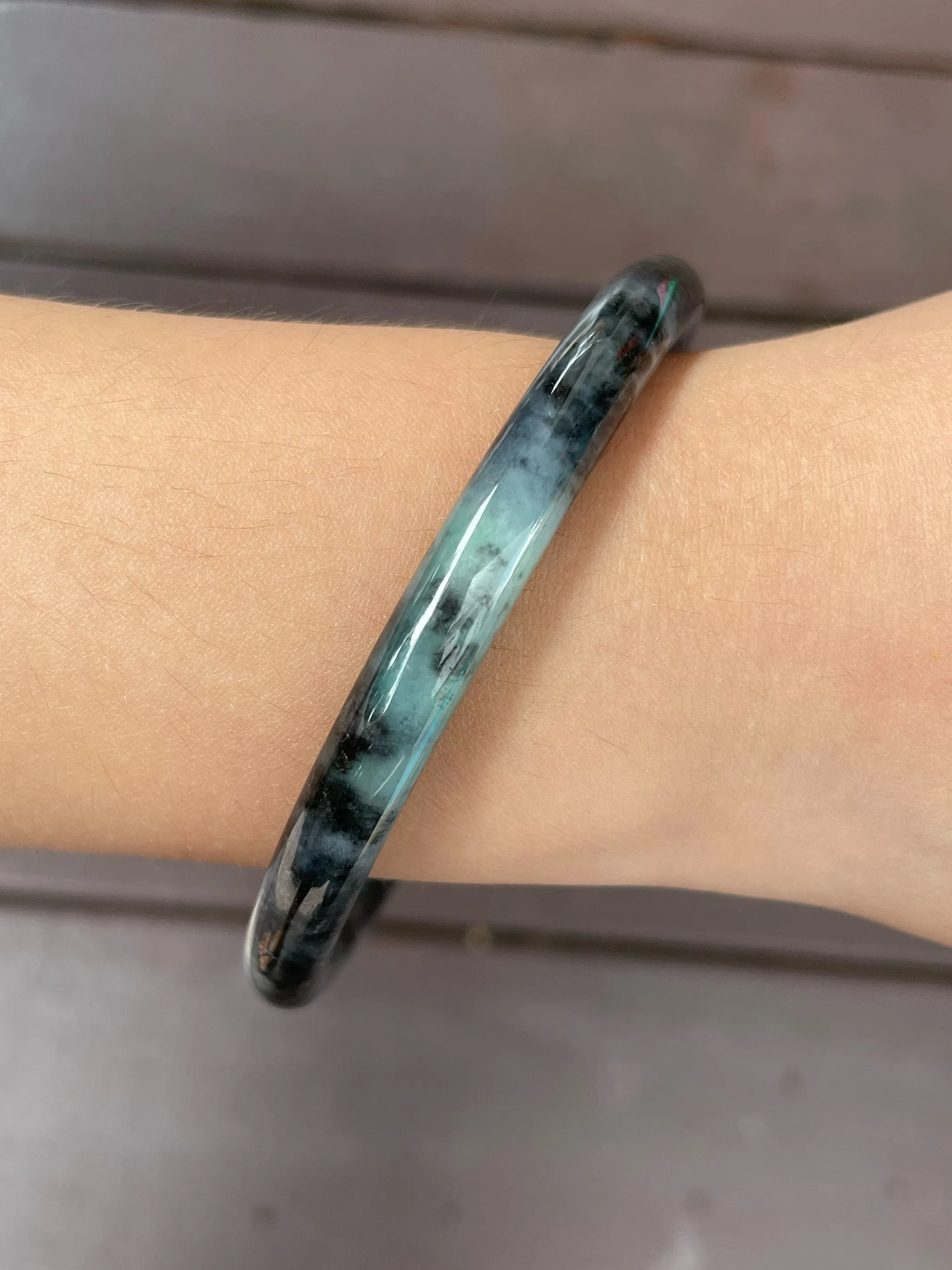 Black Jade Bangle | 58mm (NJBA085)