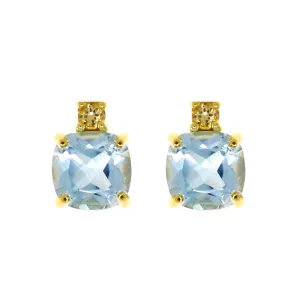 Blue Topaz & Citrine Earrings