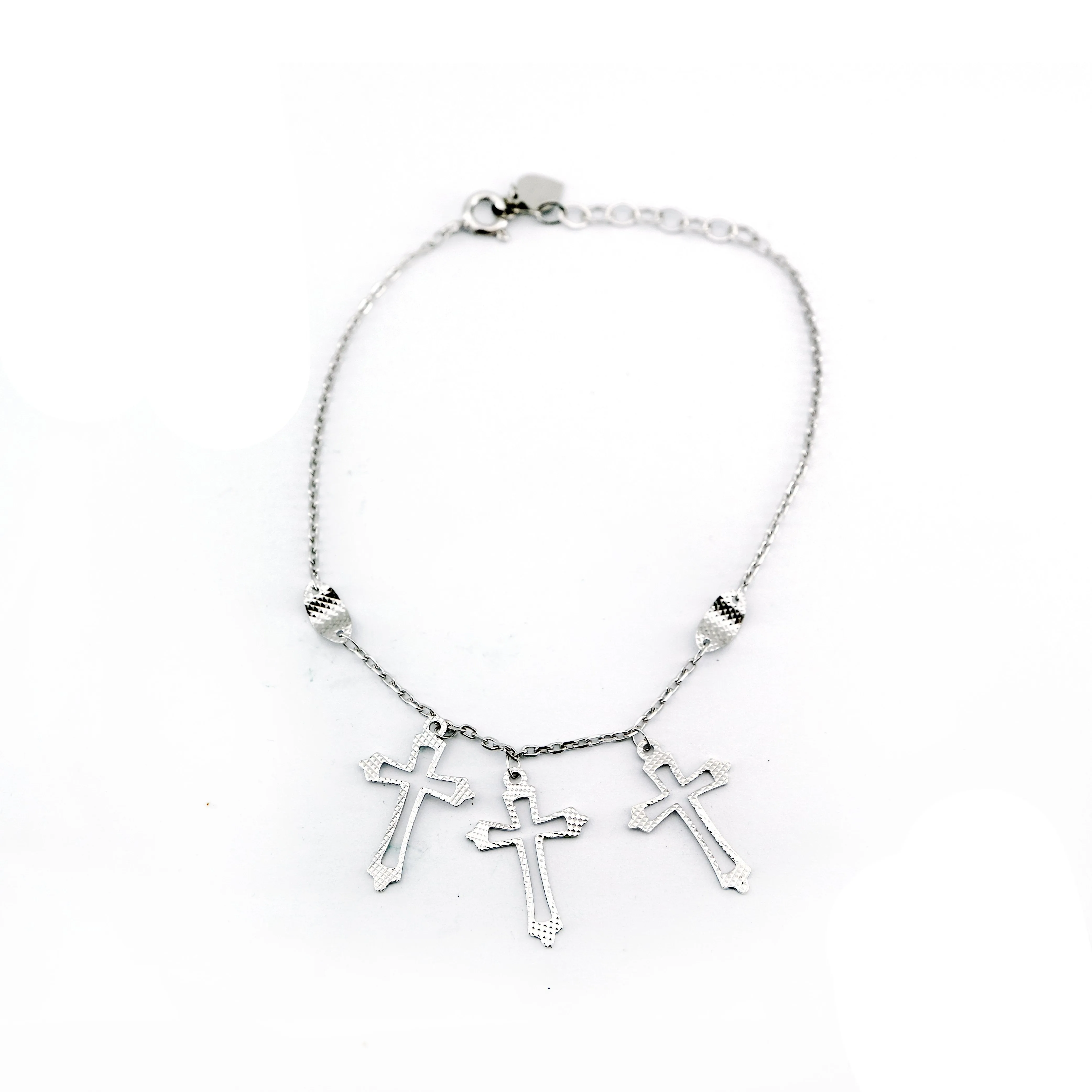 Cable Chain with 3 Grid Cross Bracelet