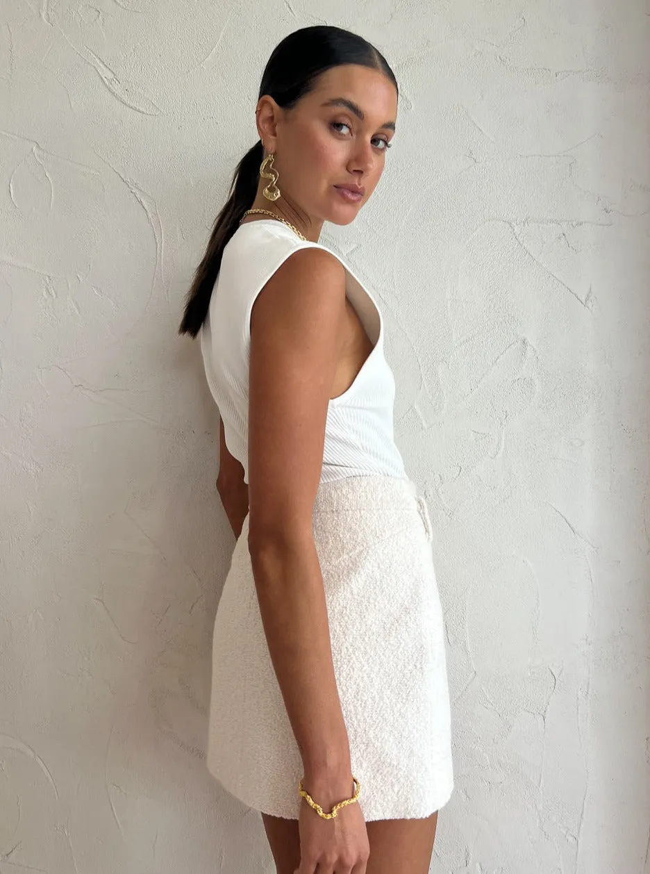 Camilla and Marc Flint Mini Skirt in Cream