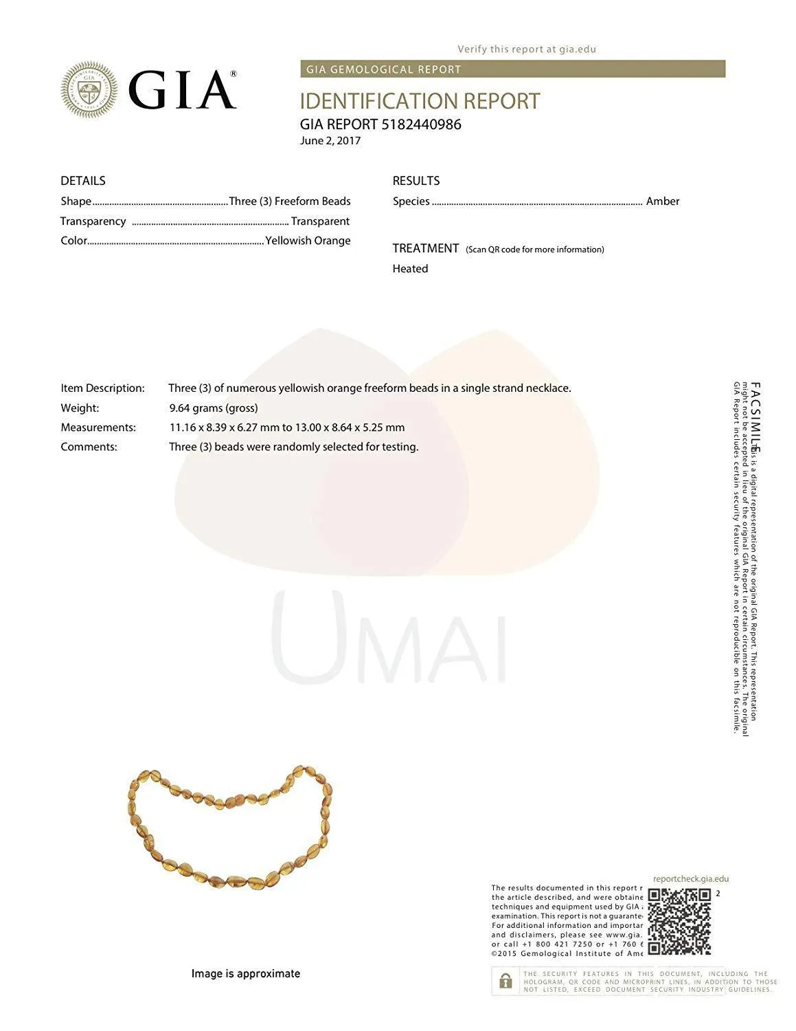 Certified Natural Amber Bracelet for Pain Relief - 7 Inches Long