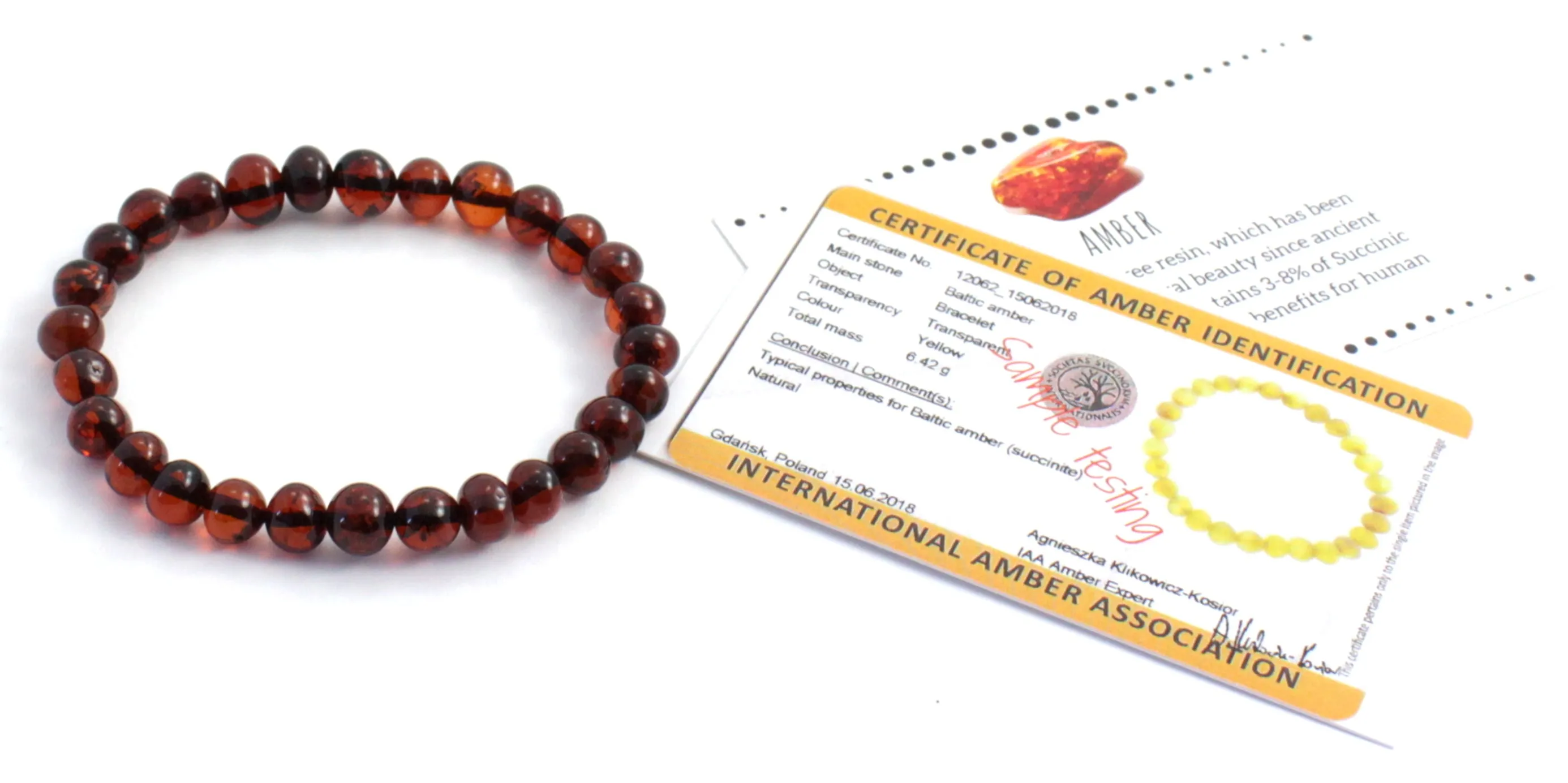 Cherry Black Baltic Amber Bracelet for Women - Polished Beads, 5g Weight, 3 Length Options