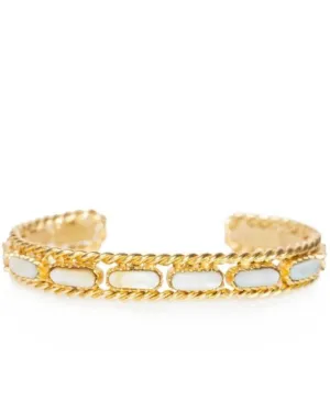 CHRISTINA GREENE CABLE BANGLE - PEARL