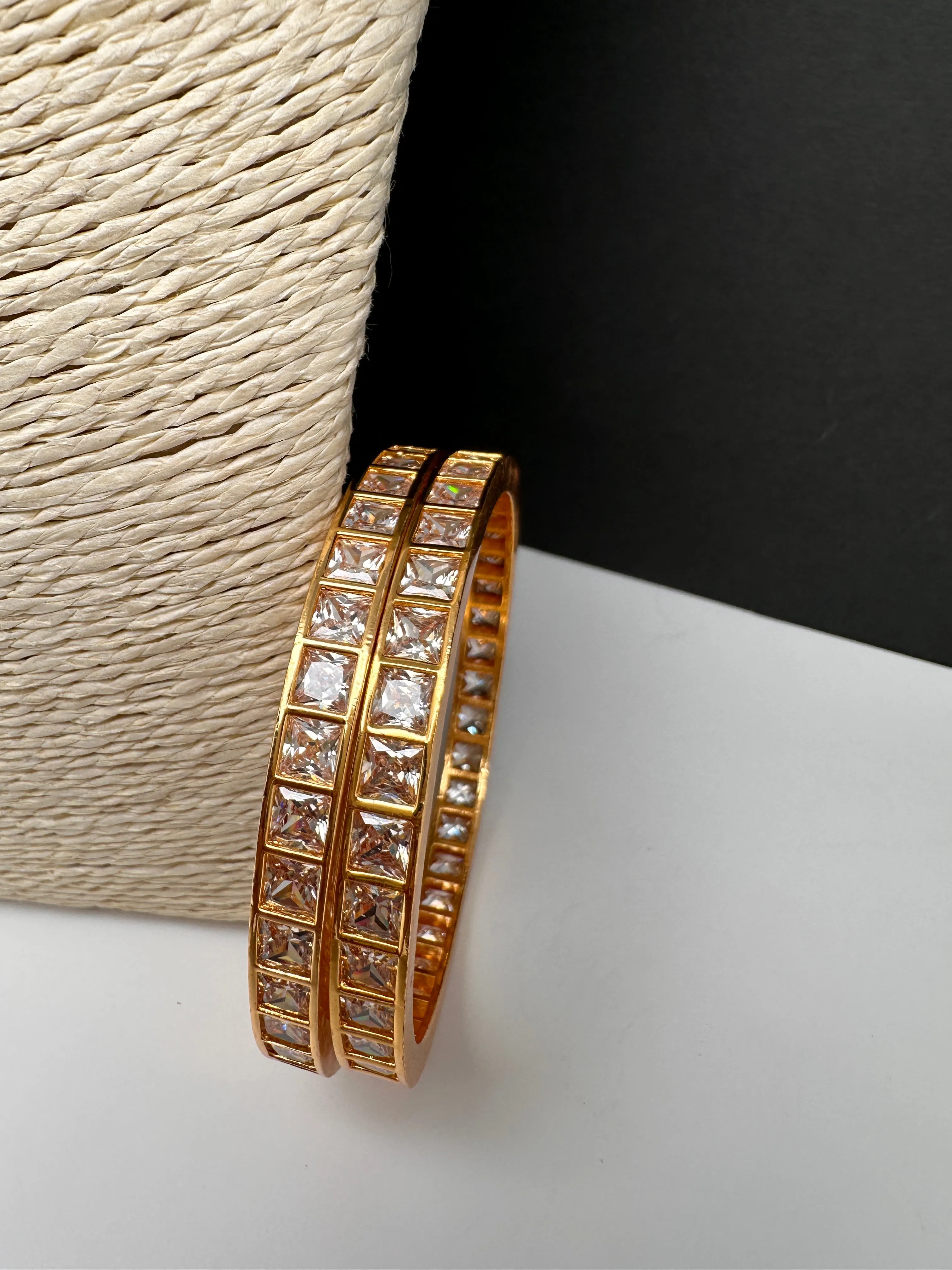 Clear Stones Elegant Bangles