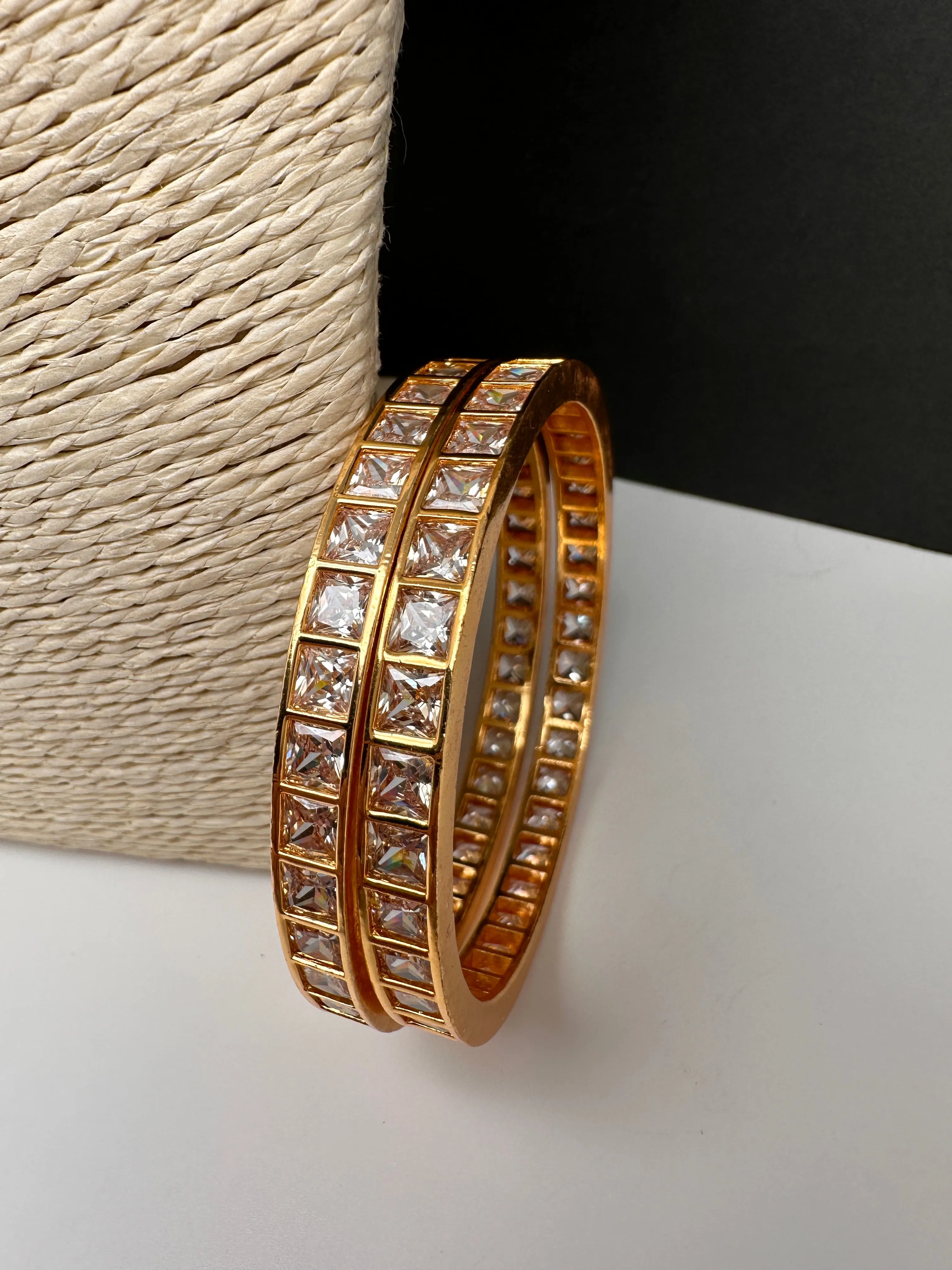 Clear Stones Elegant Bangles