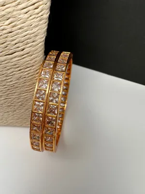 Clear Stones Elegant Bangles