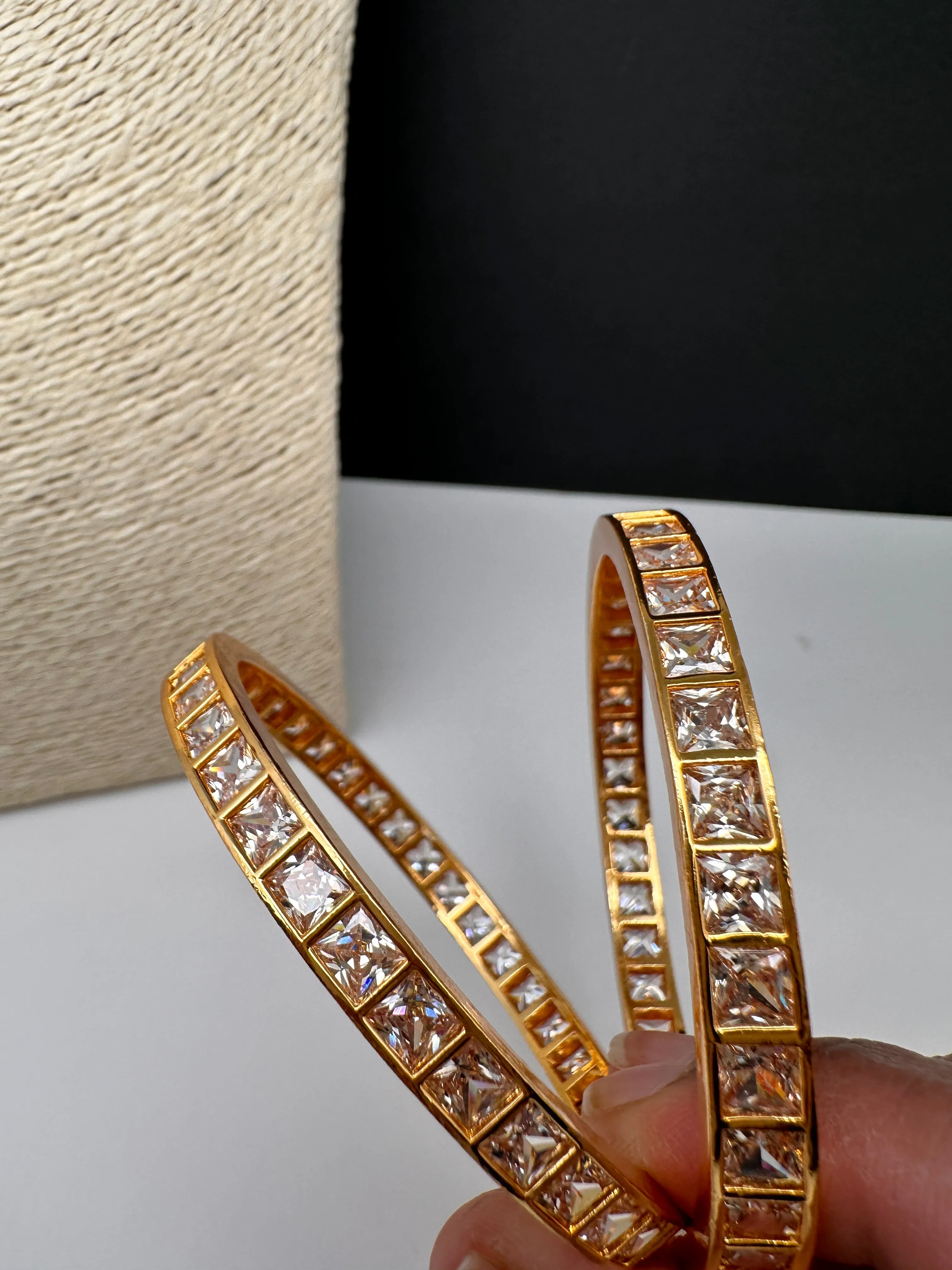Clear Stones Elegant Bangles