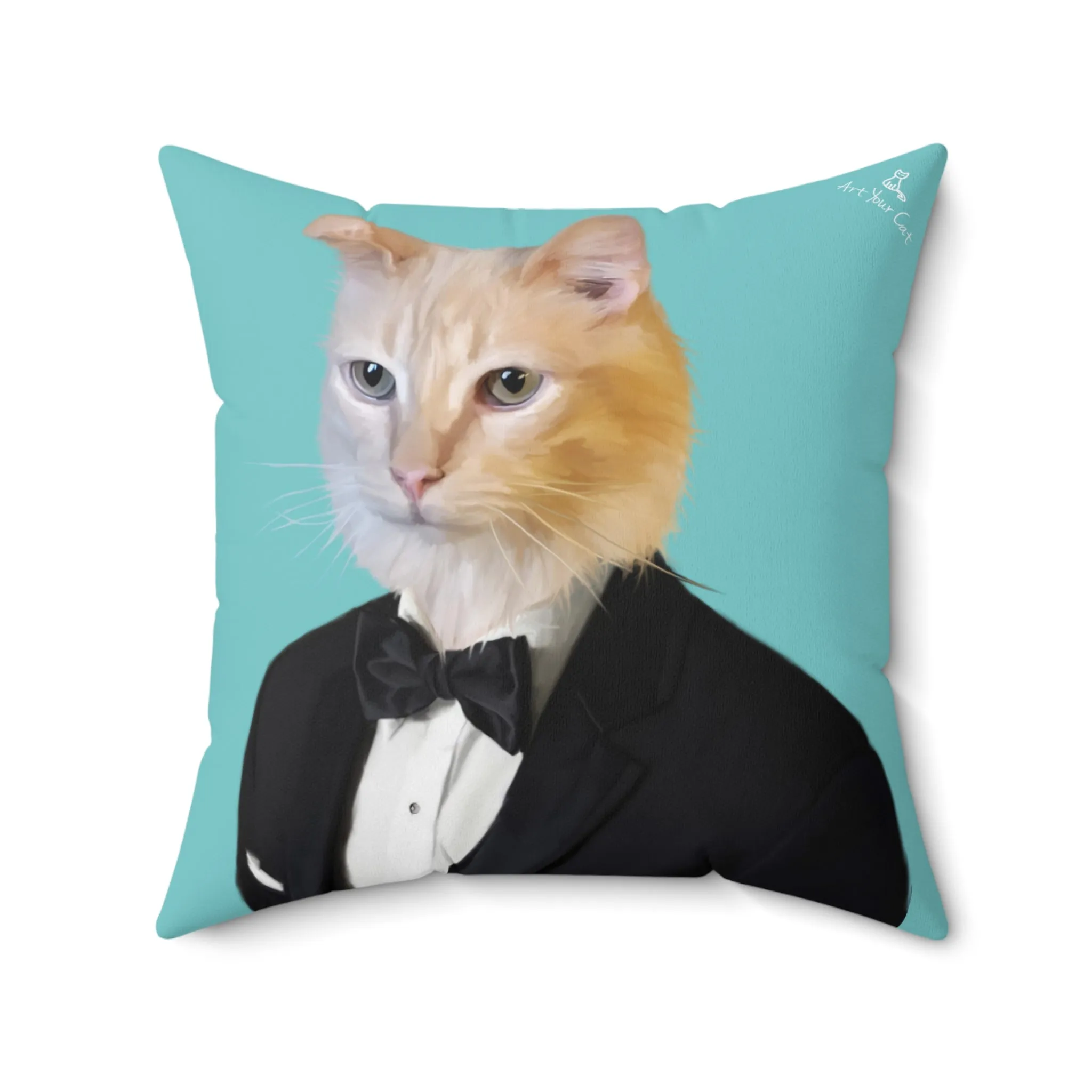 Custom Cat Throw Pillow - The Tuxedo