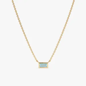 Dainty Aquamarine Necklace, Teresa