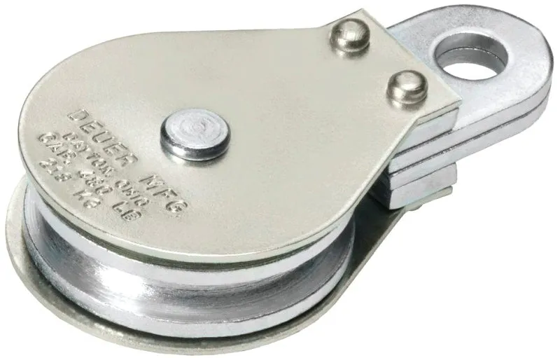Deuer DB-25G Gable Block, 1/4 in Rope, 480 lb Working Load, 2 in Sheave, Zinc :EA: QUANTITY: 1
