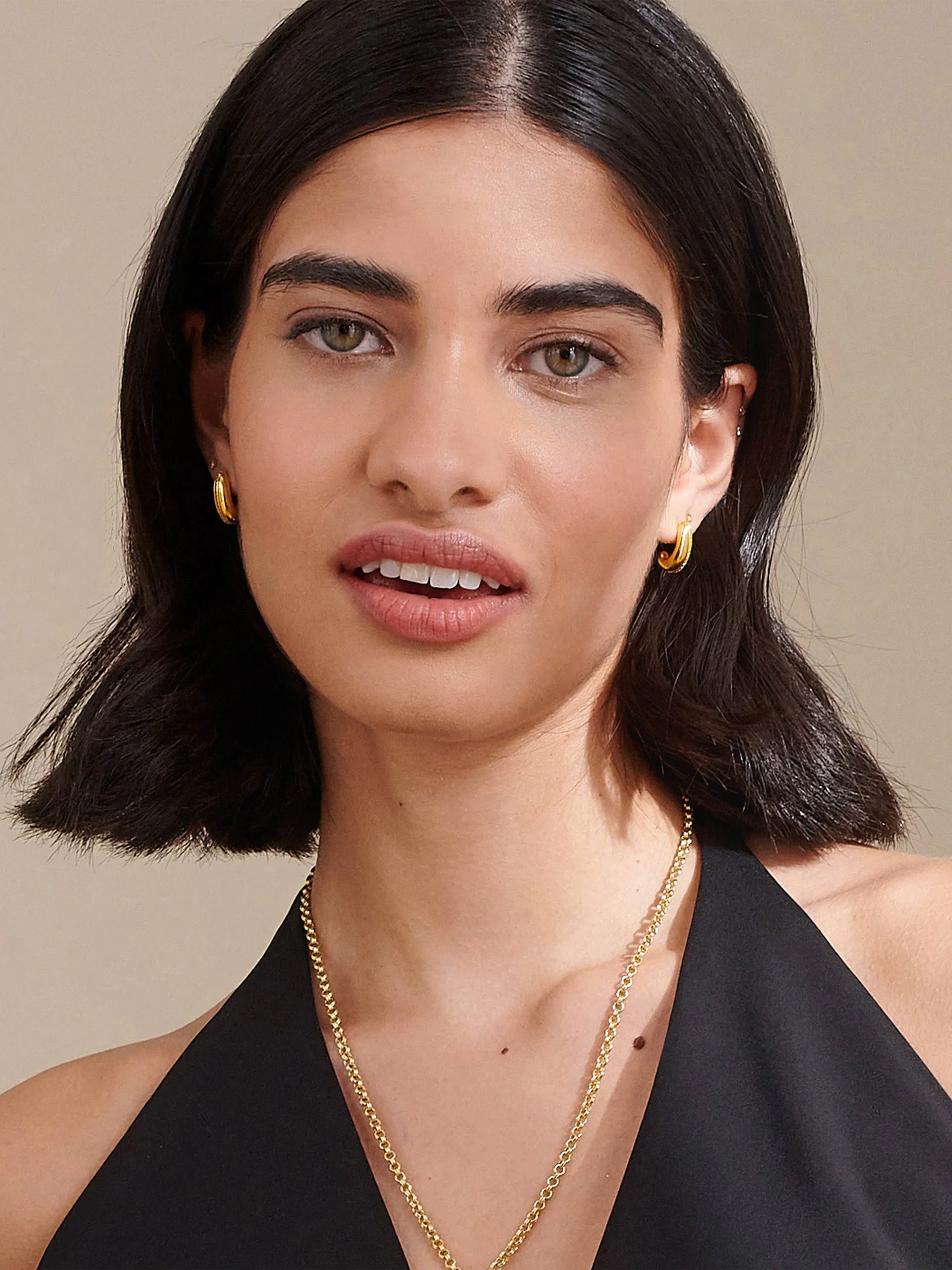 Dome pavé stud earrings
