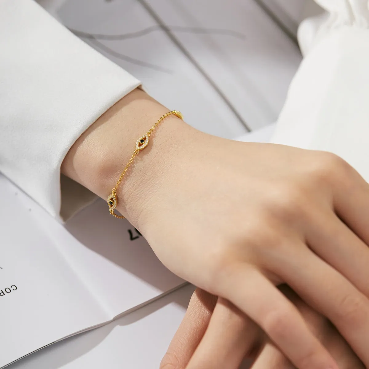Eden Blue Evil Eye Bracelet - Gold