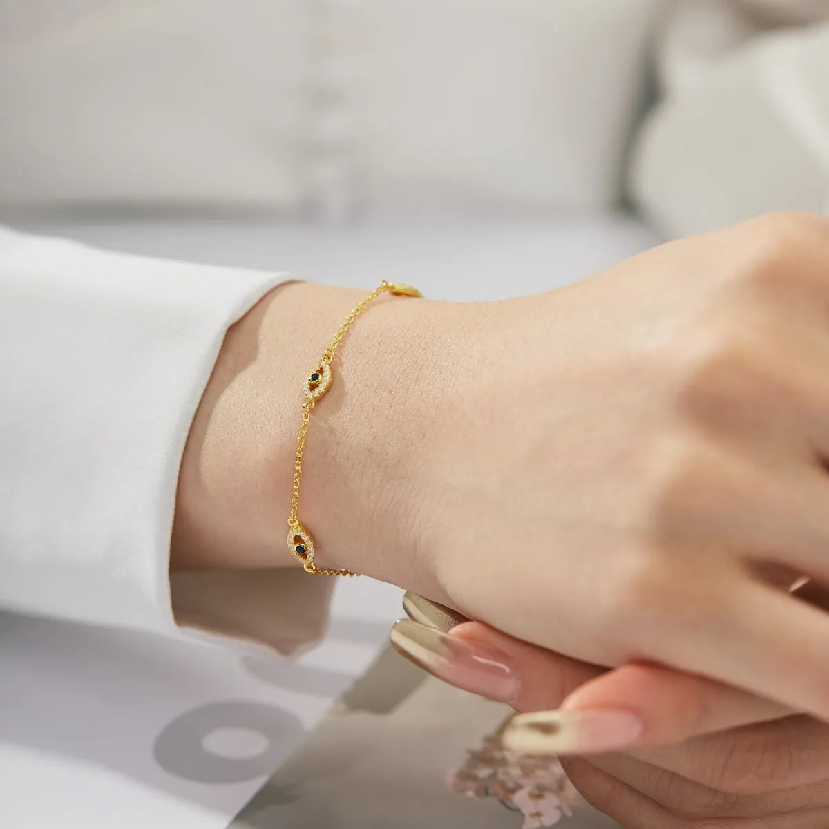 Eden Blue Evil Eye Bracelet - Gold