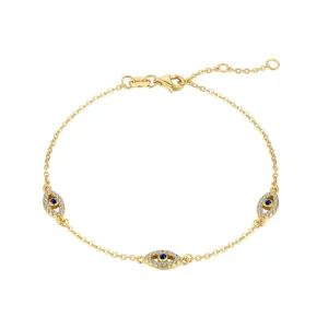 Eden Blue Evil Eye Bracelet - Gold