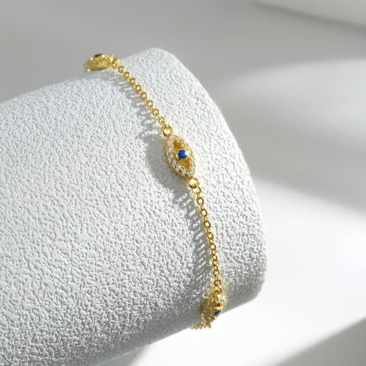 Eden Blue Evil Eye Bracelet - Gold