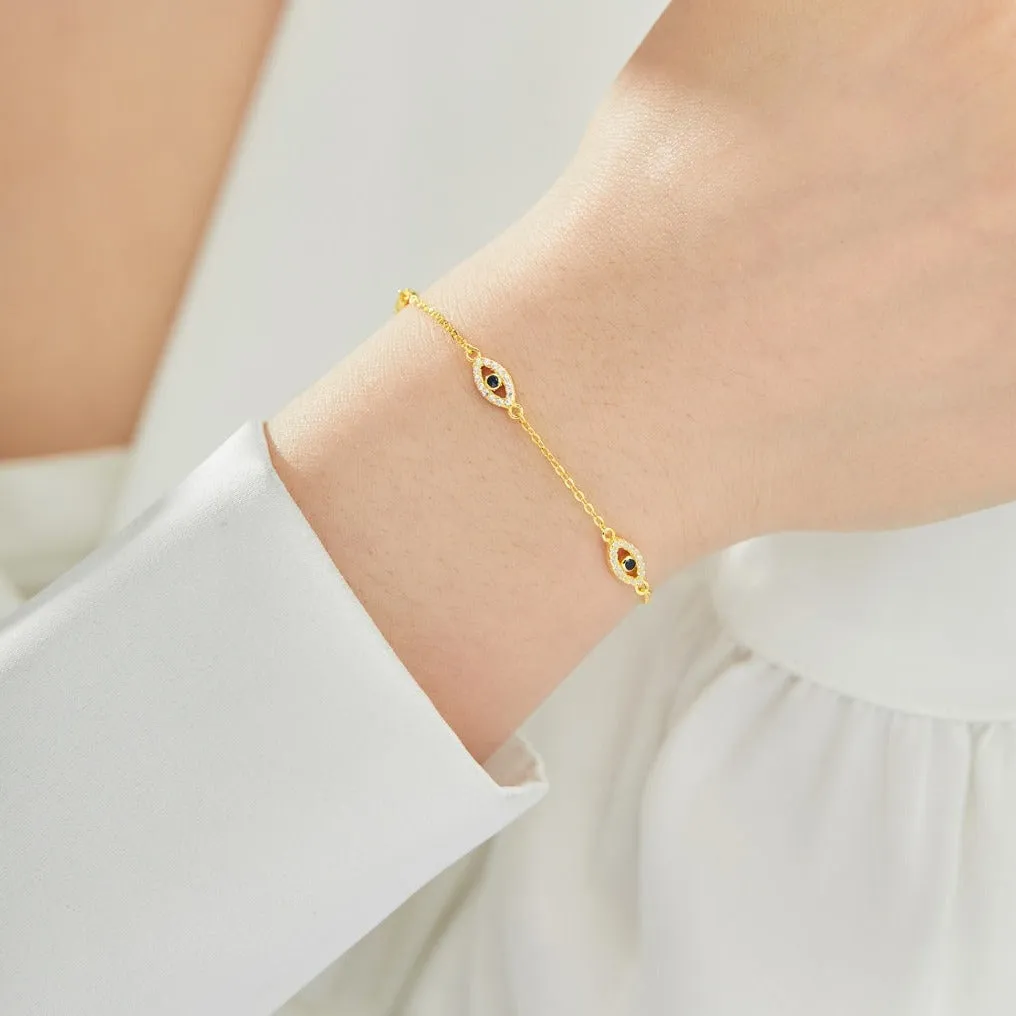 Eden Blue Evil Eye Bracelet - Gold