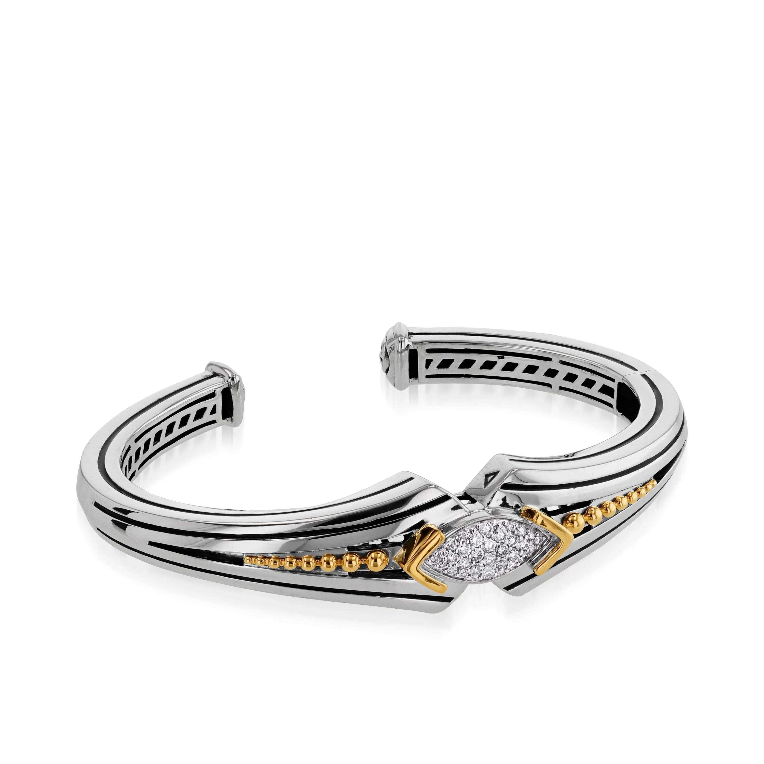 Elixir Pave Diamond Hinged Cuff