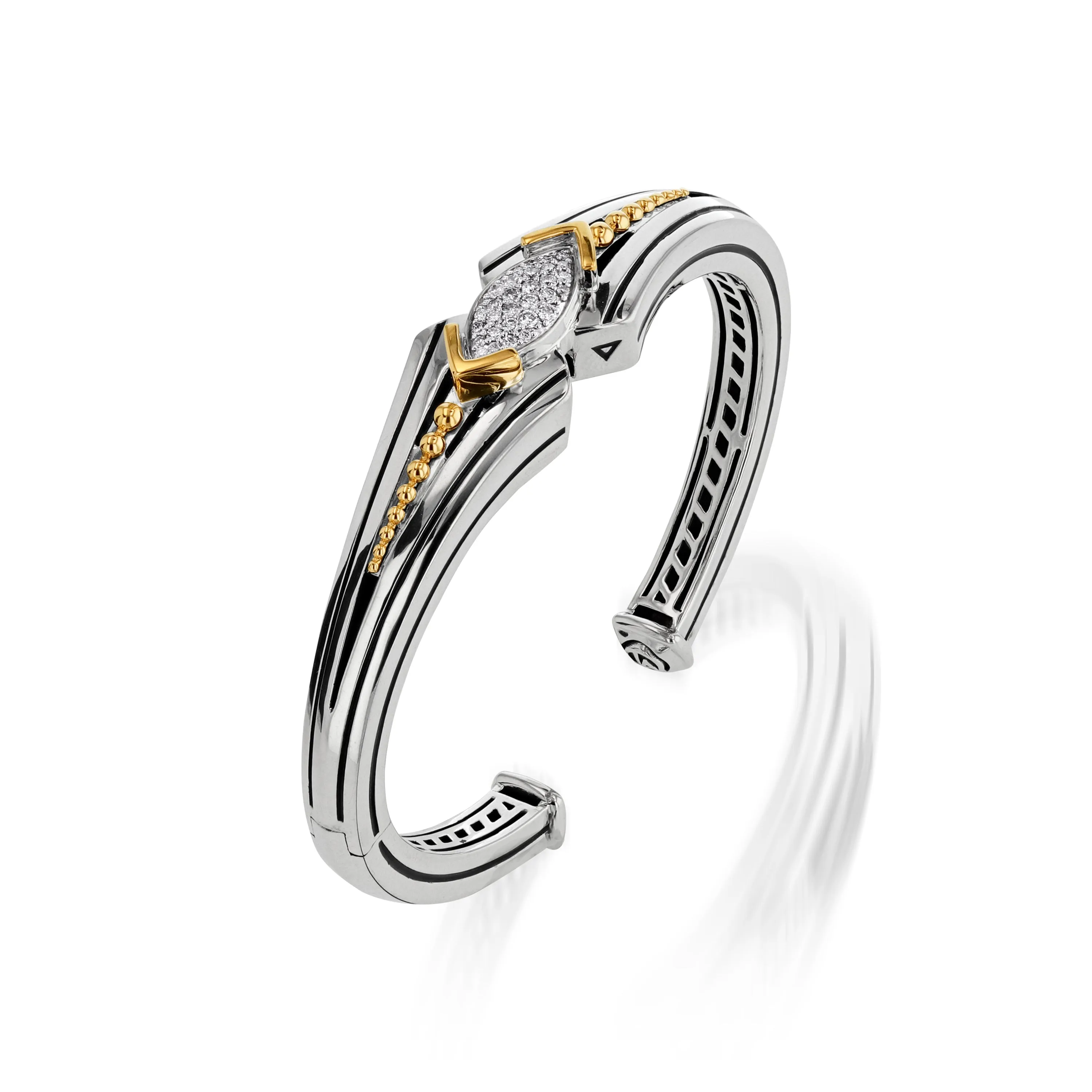 Elixir Pave Diamond Hinged Cuff