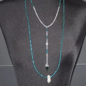 Emerald and Crystal Boho Necklace