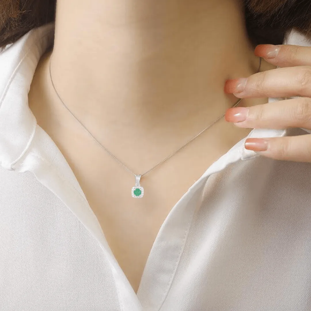 Emerald Halo Necklace