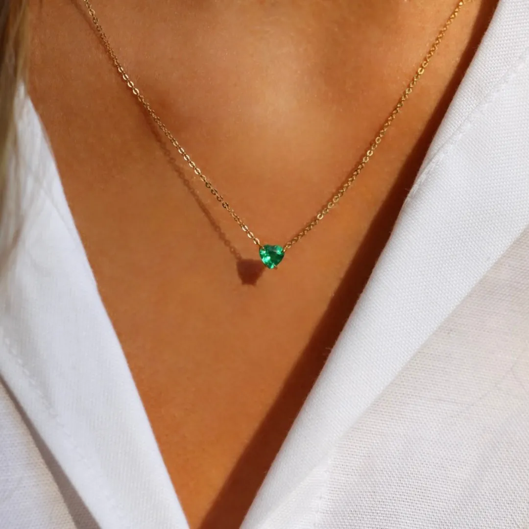 EMERALD HEART PENDANT .43