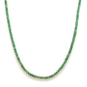 Emerald Tennis Necklace 4-Prong