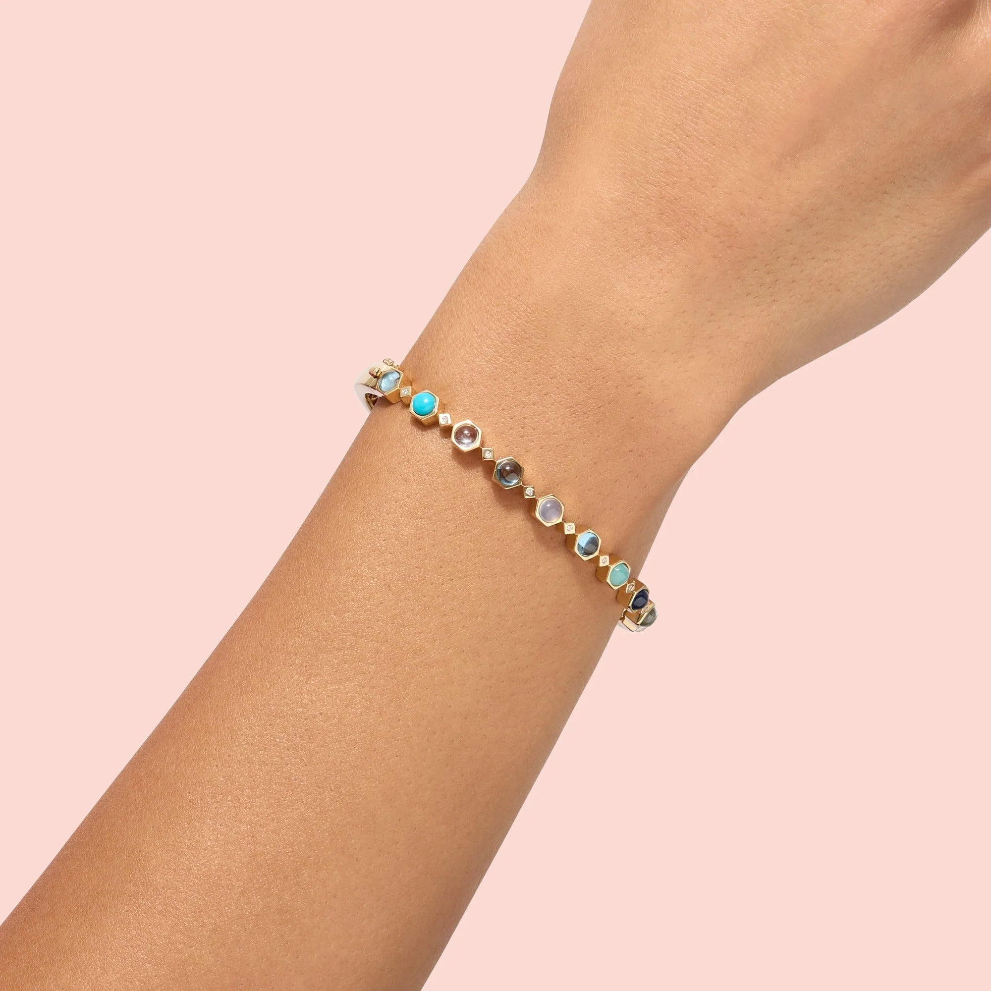 Galileo 18K Gemstone & Diamond Bangle