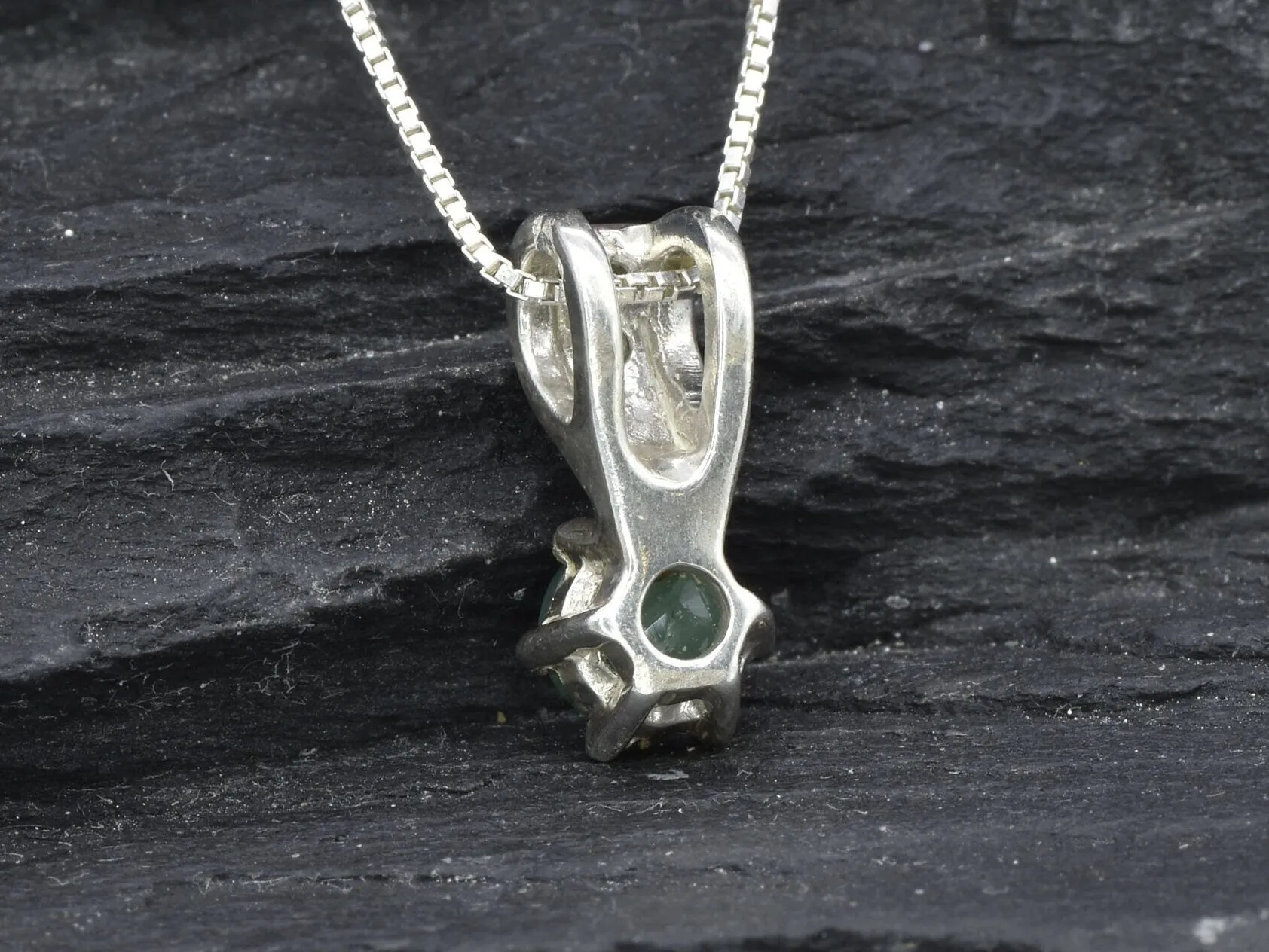 Genuine Emerald Pendant - May Birthstone Necklace, Dainty Green Necklace