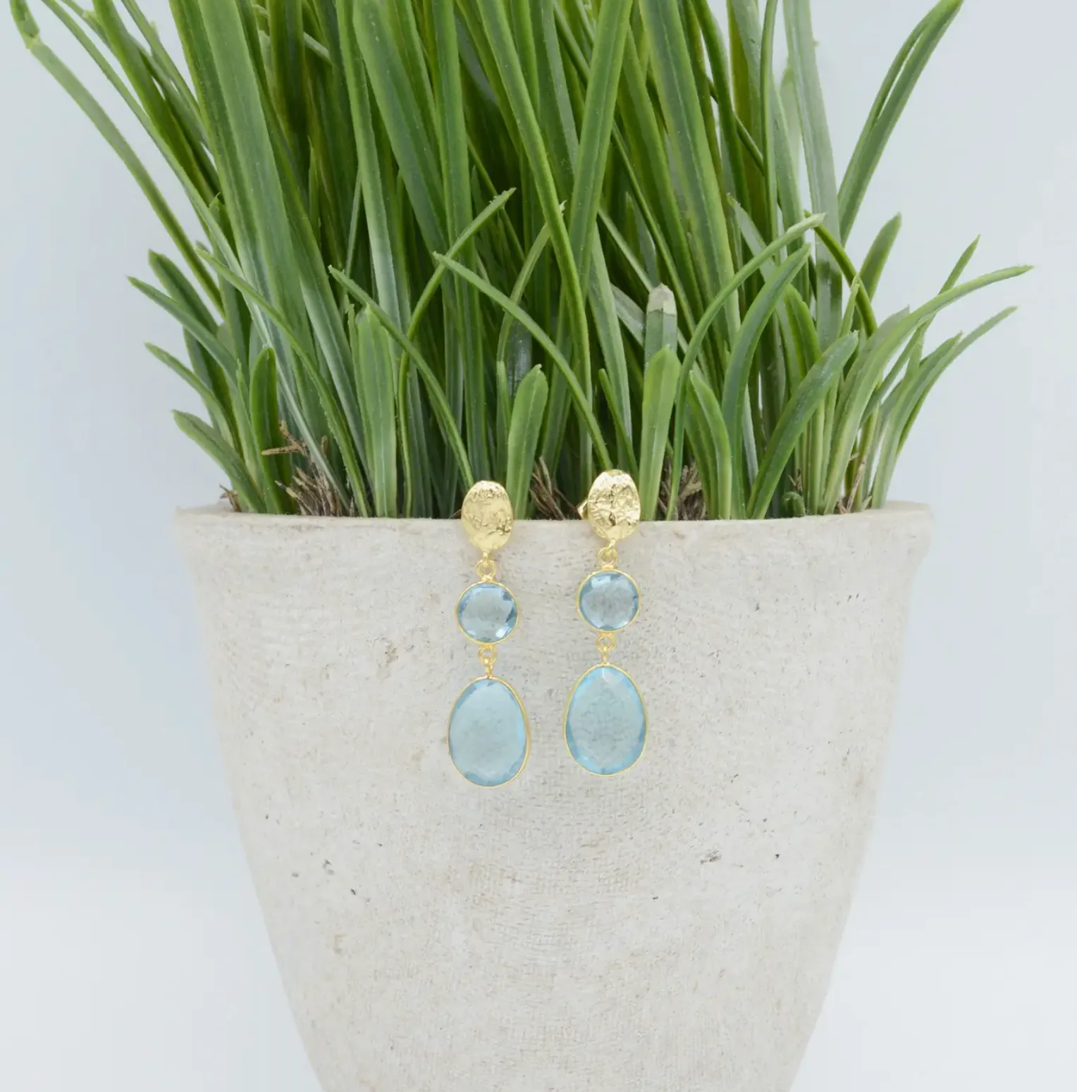 Gold Plated Double Drop Earrings