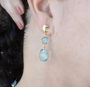 Gold Plated Double Drop Earrings
