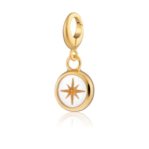 Gold Plated White Star Resin Capture Charm