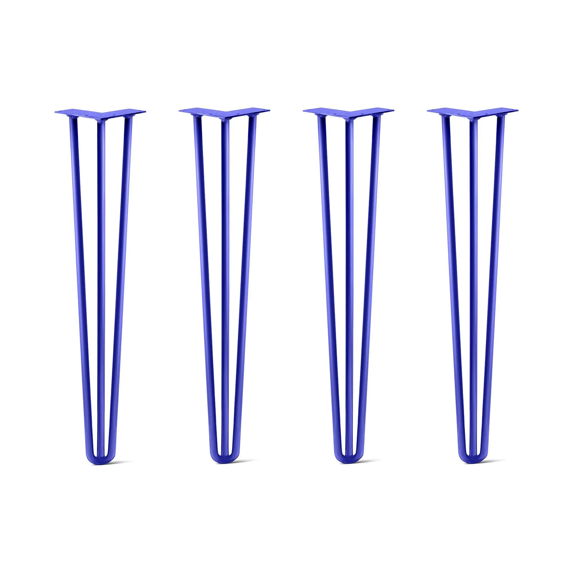 Hairpin Legs Set of 4, 3-Rod Design - Blue Powder Coated Finish