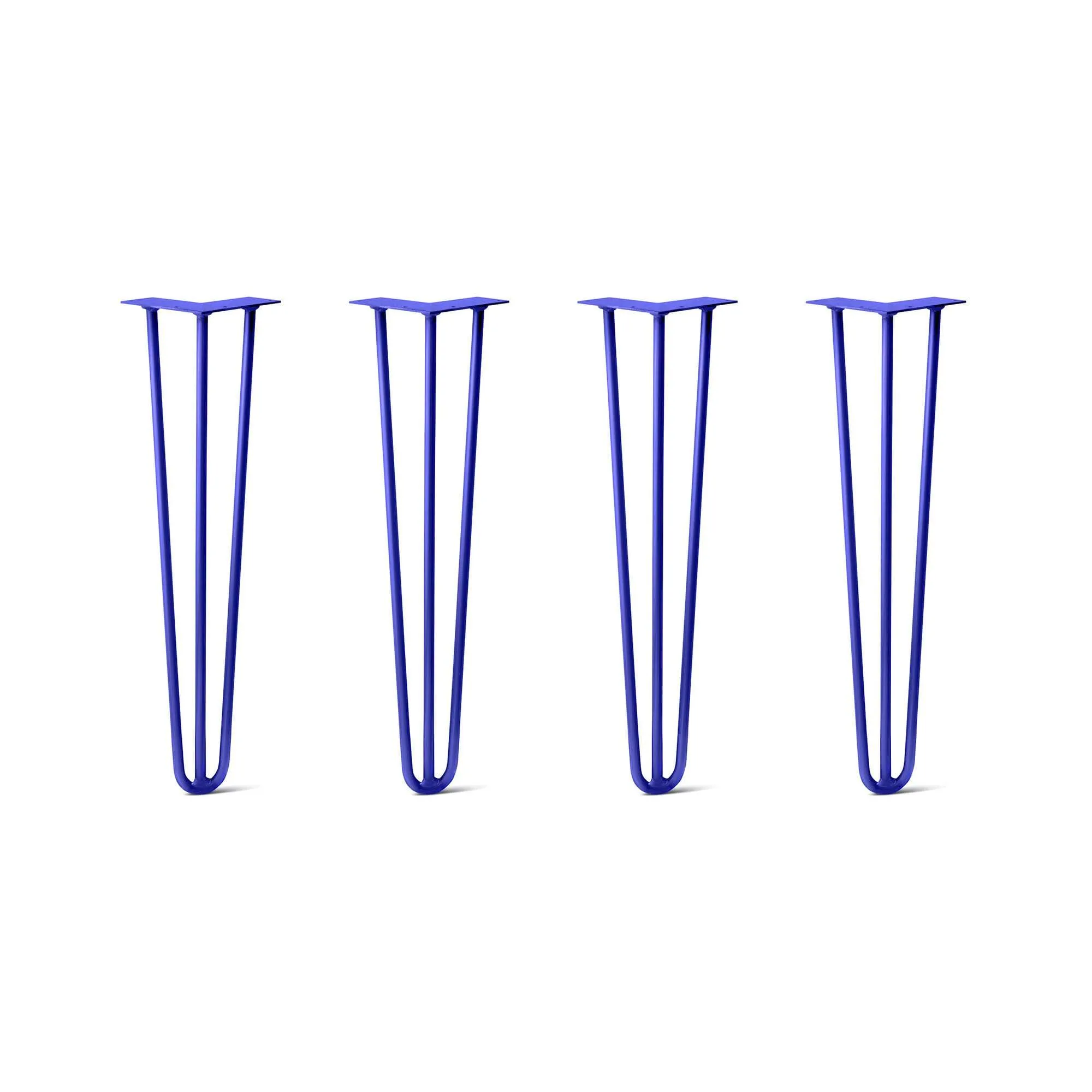 Hairpin Legs Set of 4, 3-Rod Design - Blue Powder Coated Finish