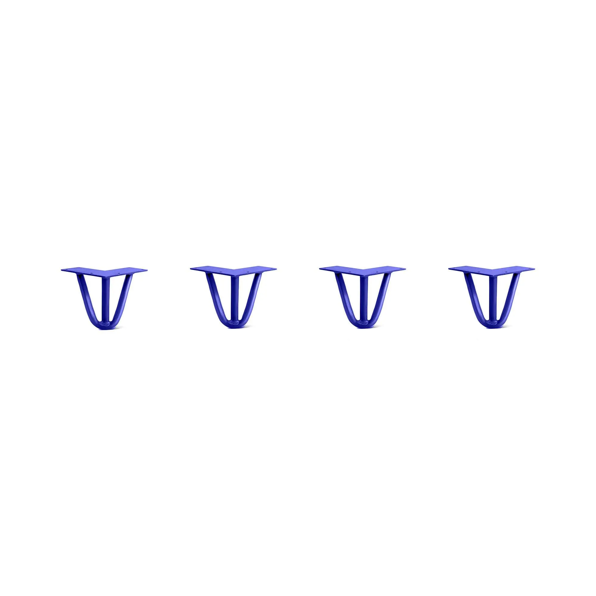 Hairpin Legs Set of 4, 3-Rod Design - Blue Powder Coated Finish
