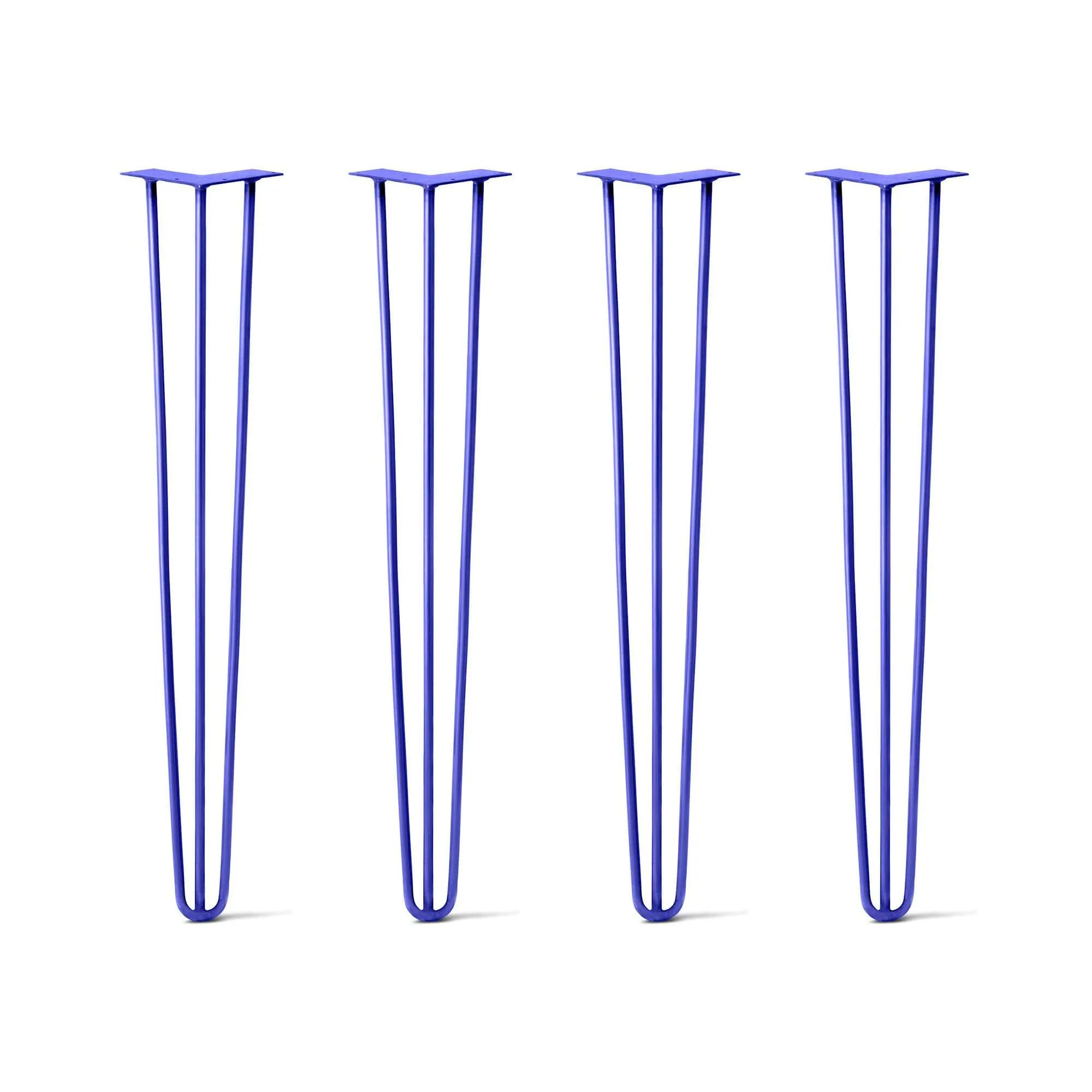 Hairpin Legs Set of 4, 3-Rod Design - Blue Powder Coated Finish