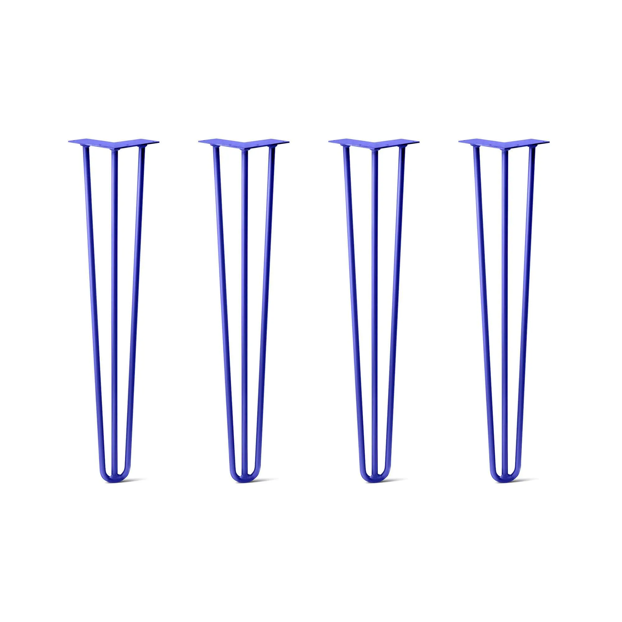 Hairpin Legs Set of 4, 3-Rod Design - Blue Powder Coated Finish