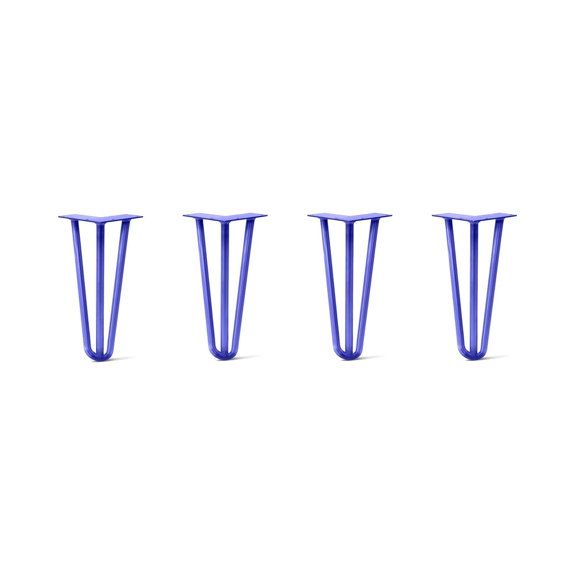 Hairpin Legs Set of 4, 3-Rod Design - Blue Powder Coated Finish