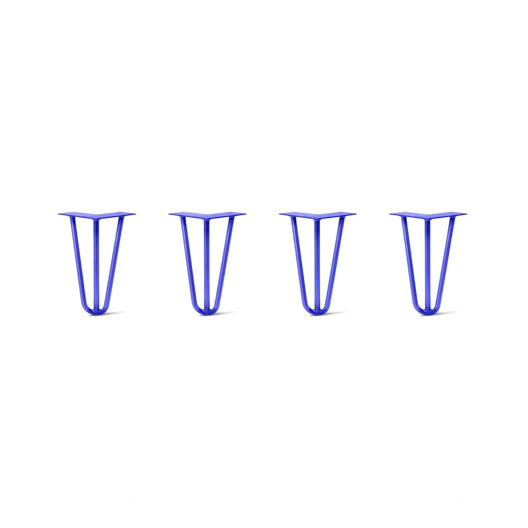 Hairpin Legs Set of 4, 3-Rod Design - Blue Powder Coated Finish